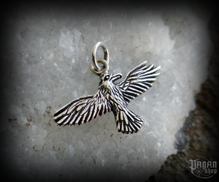 Přívěsek Havran Hugin - Ag 925/1000