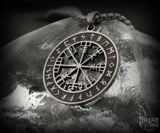 Přívěsek Vegvisir Ísland Svartur - ocel