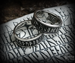 Prsten Futhark Rúnar  - ocel